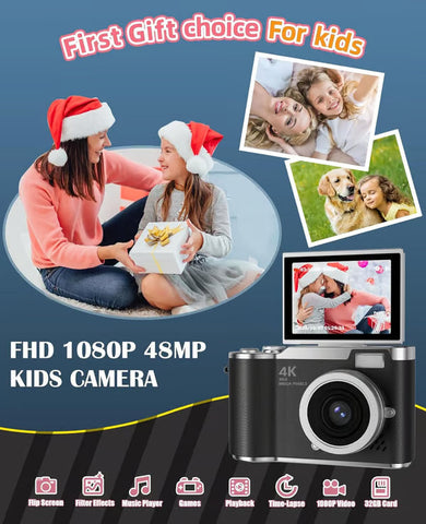 💥1080P HD 48MP Digital Point & Shoot Camera with 2.4 Inch HD Flip Screen💥